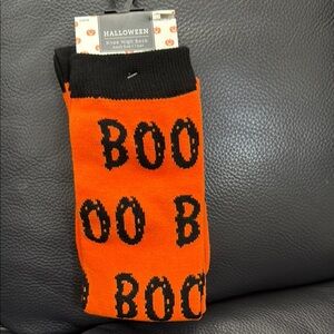 Knee High Socks - Black and Orange